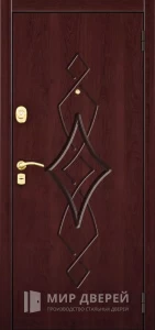 Металлическая дверь с зеркалом внутри №57 внешняя - фото