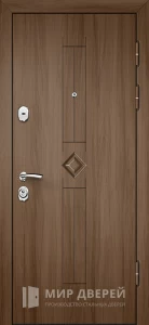 Входная дверь коричневая с зеркалом №3 внешняя - фото