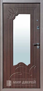 Металлическая дверь с зеркалом внутри №57 внутренняя - фото